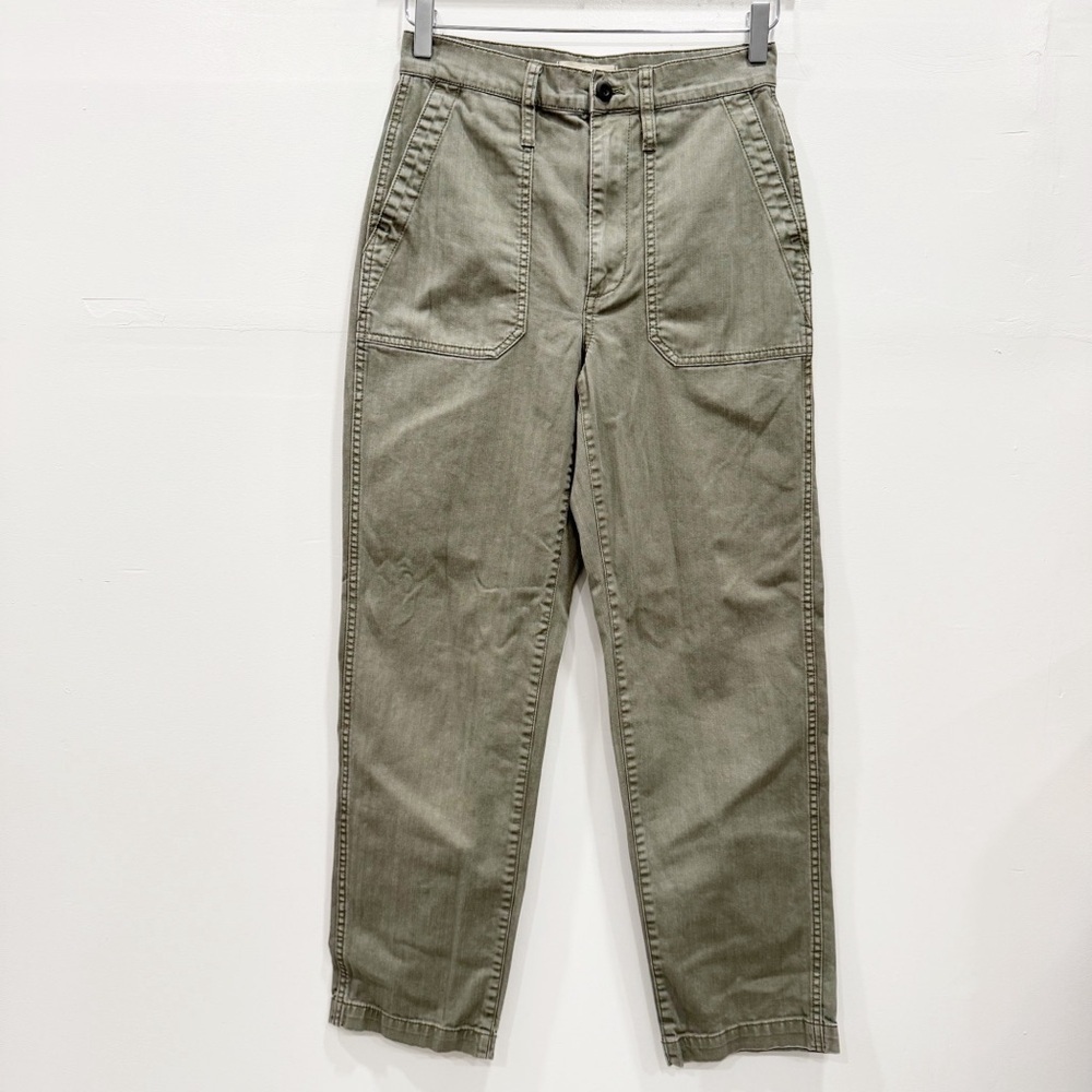 Madewell The Perfect Vintage Straight Workwear Pant Green High Waist 25 Utility